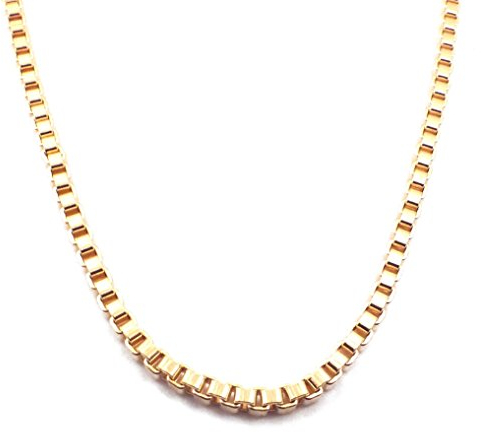 Original italienische Venezianer-Kette 18kt vergoldet 4mm Länge 90cm, Halskette Herren Goldkette Damen Geschenk Schmuck ab Fabrik Tendenze-Italy