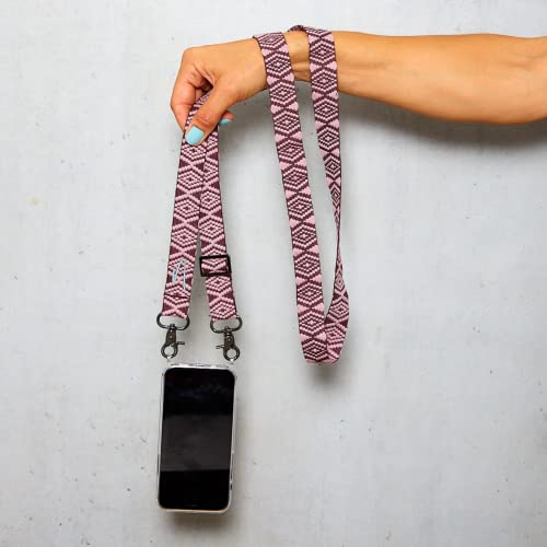 NOOMYA® Premium Fashion Handykette | Set Handyhülle iPhone 14 PRO MAX & Handyband Wine Tasting | Handygurt zum Umhängen | Necklace Hülle mit Band | Set Wechselband mit Phone Case | Geschenk