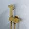 Pulvérisateur de Bidet à Main Laiton Kit Douchette WC Mural Haute Pression Pulvérisateur de Toilette Kit de Pulvérisateur de Bidet avec Tuyau de Douche, Vanne D'équerre, Eau Froide,Titanium Gold