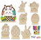 Ostern Basteln Holz, 8 Stücke DIY Osterhase Deko, Hasen aus Holz zum Bemalen, Ostern Basteln Kinder, Ostereier zum Bemalen, Osterhase Holzhuhn Holzeier für Ostern Geschenke Kinder