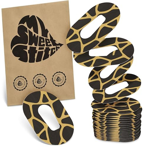 MySweetStitch 25 Ringpatches für Dexcom G6/ONE oval Savannah | Stabilisiert ablösende Ränder, Mitte bleibt frei, wasserfest und flexibel, bis zu 15 Tage Halt
