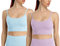 icyzone Damen Longline Sport-BH mit Gepolstert Fitness Yoga Top Strappy Bra, 2er Pack (M, Baby Blue/Orchid Purple)