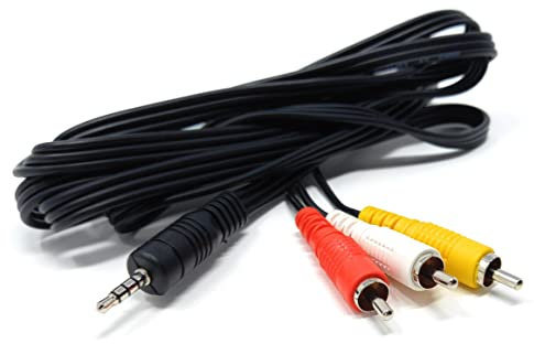 DRUT 2m 3.5mm 4 Pole Jack Plug to 3 x RCA Phono Composite Audio Video AV AUX Lead Cable 6.5ft