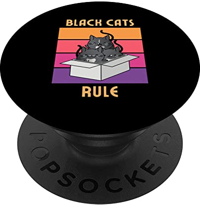 Black Cats Rule – niedliche Smoking-Katzen in Box Cozy Mystery PopSockets mit austauschbarem PopGrip
