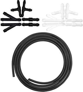 CGEAMDY Scheibenwaschanlage Schlauch, Wischwasserschlauch Reparaturset, Universal Scheibenwaschanlage Schlauch, mit 12 Schlauchver, Autowasserpumpe und Düsen anschließen