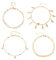 PLABBDPL 4 Pièces Bracelet Cheville Or Femme Acier Inoxydable Chaine De Cheville Plaqué Or Perles Tennis Dainty Chevrons Cubain Trombone Lien Chaîne Pied Réglable Empilable Boho Plage Pied Bijoux