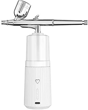 Joyeee Kit Aérographe sans Fil, Portable Pistolet Aérographe avec Compresseur, Rechargeable, Multi-Usages pour Maquillage, Soins de Peau, Décoration de Gâteau, Nail Art, Peinture, Barber#1