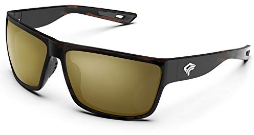 TOREGE Polarisierte Sport-Sonnenbrille für Männer und Frauen, Radfahren, Laufen, Golf, Angeln, Sonnenbrille, Schildkröte Rahmen & Brown Lens