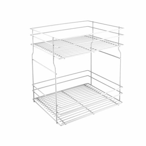 PULL OUT KITCHEN BASKET STORAGE SELF/SOFT CLOSE 300 400 500 600mm Variant Multi (500mm REJS, White)