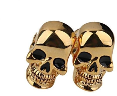 rockible 3 X Manschettenknöpfe mit Totenkopf Aus, Manschettenknöpfe, Schmuck, Geschenk, 1 Paar, Golden