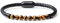 COAI Bracelet Œil de Tigre Cordon en Cuir Noir Fermoir Magnétique Homme M 21.5cm