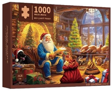 Christmas Puzzle, Santa Claus Puzzle, 1000 Pieces Winter Puzzle, Beautiful Christmas Puzzle, Christmas Advent Calendar 2023 for Home Party Decorations
