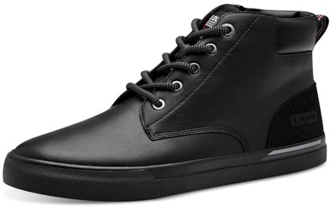 s.Oliver Herren Sneaker hoch mit Reißverschluss Elegant, Schwarz (Black), 42 EU