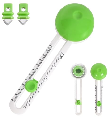 Cutter Circular Paper Trimmer Regolabile, Tagliacarte Circolare per Cartoncini con 3 Lame, Taglieria Circolare per Carta per Arte e Artigianato DIY, Taglierina Rotonda da 4-12 Pollici (Verde)