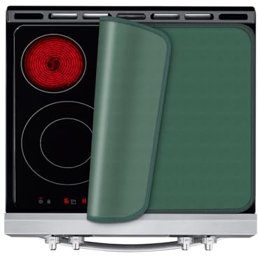 KitchenRaku Protection Plaque Induction,Protection Plaque de Cuisson Magnétique, Protege Plaque Induction Silicone Anti-rayures Pour Cuisinière à Induction (Vert foncé, 78x52cm)