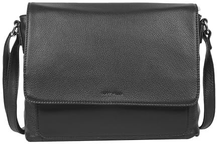Gerry Weber - Umhängetasche für Damen, mit Überschlag, Maße 28,5x22x6cm, Schwarz
