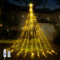 WoskjXas Luces Arbol Navidad con Estrella, 9 Piezas 2M 198LEDs USB Guirnalda de Luces de Navidad con Control Remoto, 8 Modos Impermeable Cascada Luces, Luces de Navidad Decorativas