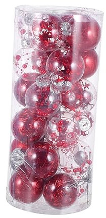 Alipis 24stücke Teiliges Kunststoff Weihnachtskugeln Leere Bastelkugeln Rote Christbaumkugeln Zum Aufhängen Dekoratives Weihnachtsbaumschmuck Festliche Deko Und Bastelarbeiten