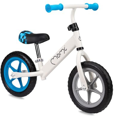 MoMi Fleet Kinderlaufrad für Mädchen und Jungen ab 3 Jahren (max. Körpergewicht 25 kg), Laufrad mit leichtem Metallrahmen 2,35 kg, Sattelhöhe verstellbar, pannensichere Eva-Räder 12‘‘.