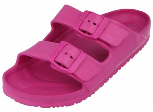 Yinka Shoes Sandales EVA à double boucle pour femme, fuchsia, 41 EU