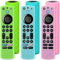 Pinowu Silikon-Schutzhülle für Fernbedienung (leuchtet im Dunkeln) für Fire TV Stick 4K Max/Insignia/Pioneer/Omni (QLED) Serie Alexa Voice Remote Enhanced w/Lanyard (Grün + Türkis + Pink)