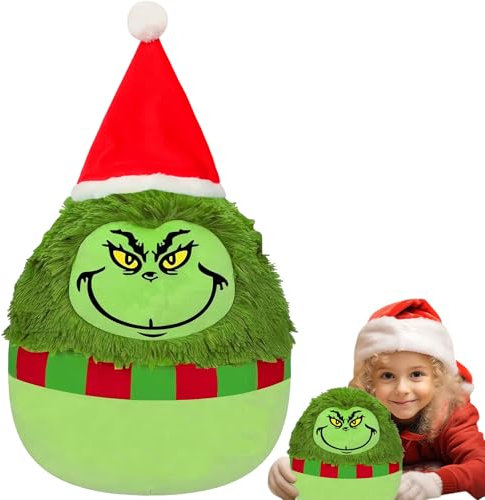 COSORO Dr. Seuss Grinch Puppen Plüschtier, 25 cm grünes Weihnachtsplushie, Stofftier für Kinder & Wohnkultur