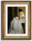 HUARCEY Vintage Wandbilder Wohnzimmer, Wanddeko mit Figurenmotiven Leinwand Bilder Wandbilder für Wohnzimmer & Schlafzimmer, Woman Reading 35L x 28W cm
