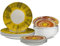 ARCA, Set 18 Piatti Coordinati Apulia Riccio in Porcellana, Servizio per 6 Persone, con Piatti Fondi, Piani e da Dessert, Giallo