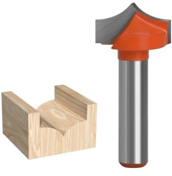 1pcs Point Cutting Round Over Groove Router Bit, 8mm Shank Solid Carbide Round Point Cut Woodworking Milling Cutter Round Over Beading Bit(8x18x12mm)