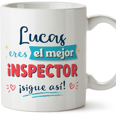MUGFFINS Tazas Personalizadas para INSPECTOR hombre - En Español - Sigue así! - 11 oz / 330 ml - Regalo Personalizable original y divertido