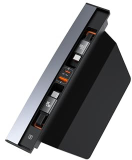 Baseus Hub USB 45W para Tesla Model Y y Model 3 2021 2022 2023, 4 en 1 Multiport Docking Station Retráctil con Cable de Carga Rápida, Hub USB C de Varios Puertos para Accesorios Tesla Model Y/3