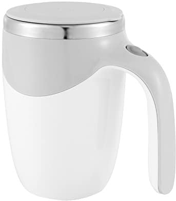 NIHUIFDPY Stainless Steel Self Stirring Coffee Mug with Lid, 380ML Rechargeable Auto Magnetic Mug, Portable Auto Mixing Cup, Magnetic Hot Beverage Mixer for Coffee/Milk/Tea/Hot Chocolat/Latte/Mocha