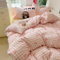 Covebett Bettwäsche 155x220 Kariert Rosa Weiß mit Schleifen Karomuster Mädchen Bettbezug 2teilig Aesthetic Modern Karo Weich Microfaser Deckenbezug mit Reißverschluss und Kissenbezug 80x80cm