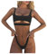 FGUUTYM Maillot de bain bas pour femme - Soutien-gorge rembourré à volants - Montre radio-pilotée - Date numérique, Noir , M