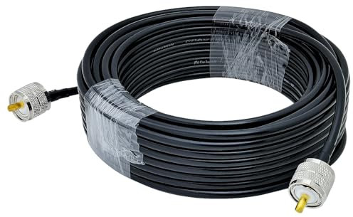 ACONRFTOL RG58 UHF Kabel PL259 UHF Stecker auf UHF Stecker RG58 Kabel 15M RG-58 Verlängerungskabel Verlustarmes für UHF Adapter CB Funk Amateurfunk Funkantennen Analysator SWR-Meter Zweiwege Funk