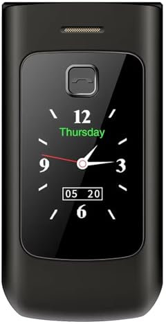 POCDOKYZ 2G Flip Senior Phone for Elderly – Unlocked Retro Flip Phone with 2.4 LCD Screen, Dual SIM, SOS Emergency Call, Bluetooth, Flashlight, And 4800mAh Long-Lasting Battery,Black
