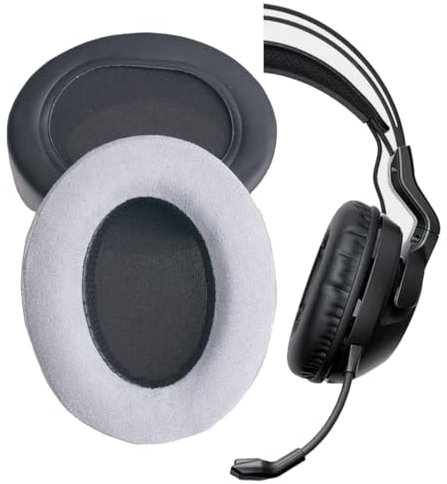 V-MOTA Ersatz-Ohrpolster für Roccat ELO X, ELO 7.1 Air, ELO 7.1 USB, Khan Pro, Khan Aimo 7.1 Gaming-Headset (Flanellgrau, dick 25 mm)