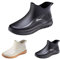 Slip on stivali di gomma unisex da pioggia, extra resistenti all'abrasione, da lavoro e da pesca, a piedi nudi, da giardino, da uomo, da donna, antiscivolo, da equitazione, da giardino, Nero , 45 EU