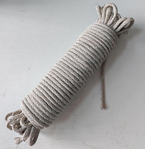 Jiruisi Textilene Rope for Outdoor Woven Chair, 8mm PVC Coated Polyester for Patio Chair Repair (100ft)