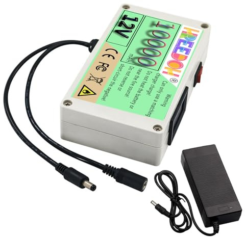 FREEDOH 12V Lithium Battery Pack 12V 10Ah Lithium Ion Battery with Charger for Monitoring Equipment/LED Lights/Speakers