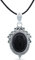 mantraroma Kettenanhänger 925 Silber Onyx schwarzer Stein Edelstein Kettenanhänger Damen Sterling Silber Halskette Anhänger Geschenk (MAH-124-03)