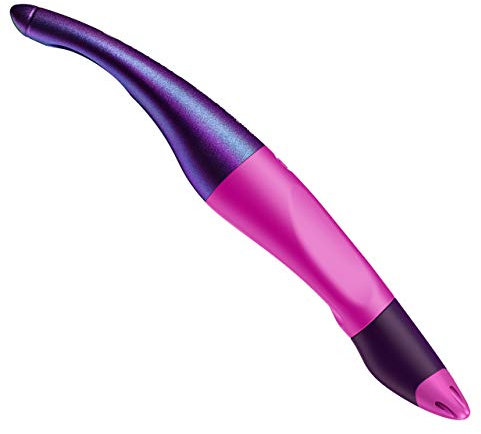 STABILO - Ergonomischer Tintenroller für Linksshänder - EASYoriginal Holograph Edition in magenta - Einzelstift - Schreibfarbe blau (löschbar) - inklusive Patrone