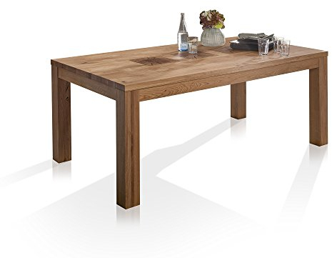 moebel-eins Winston Esstisch, Material Massivholz, Wildeiche massiv mit Hirnholz, 180 x 90 cm