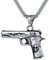 U7 Edelstahl Pistole BERETTA M9 Form Anhänger Halskette Coole Armee Gewehr Form mit 60cm/3mm Weizenkette Männer Jungen Hip Hop Modeschmuck Geschenkidee für Geburtstag