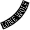 VEGASBEE® Lone Wolf bestickter Aufnäher zum Aufbügeln, Biker-Jacke, Reiter, Weste, Rocker, 30,5 cm, USA (schwarz-graue Unterseite)