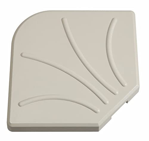 LOLAhome Sujección Piedra Blanca de 25 kg de Cemento para estructura de base de parasol | De 47x47x5,5cm | Para parasoles con pie de estructura de 4 piezas | Para Exterior, jardín