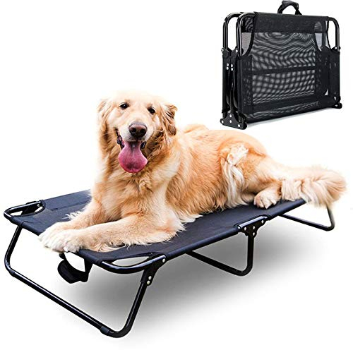 PJDDP Hundebett Erhöhte Haustierbett Indoor Outdoor Tragbare Bett, Im Freien Sommerkühlung Haustier Hochbett,Faltbares Erhöhtes Hundeliege Hundesofa Für Große Hunde Haustier Camping Bett Pad,S