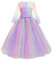 Vestito da bambina con fiori, da principessa, per feste, matrimoni, feste, damigelle d'onore, abito da cocktail elegante, lungo abito da sera per la comunicazione, arcobaleno viola, 11-12 Anni