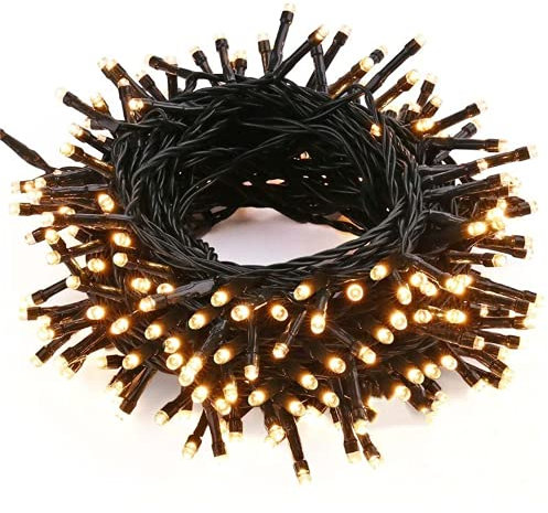 Luces de Hadas Navidad Exterior, BrizLabs 10M 100 LED Blanco Cálido Interior 8 Modos Guirnarldas Luces IP44 Impermeable Árbol de Navidad Cadena de Luces Decorativas para Navidad Jardín Fiestas Boda