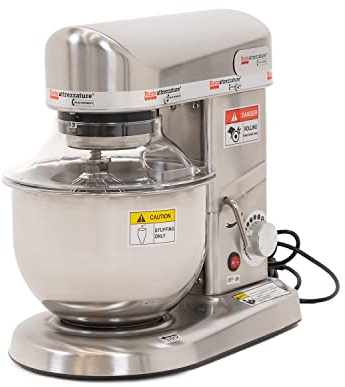 Ristoattrezzature Planetaria Impastatrice Professionale Monofase - Capacità 5 lt (Capacità Farina 500g, Capacità Impasto 2 kg) - Giri Motore 0-302 Rpm, Potenza 0.5 kW